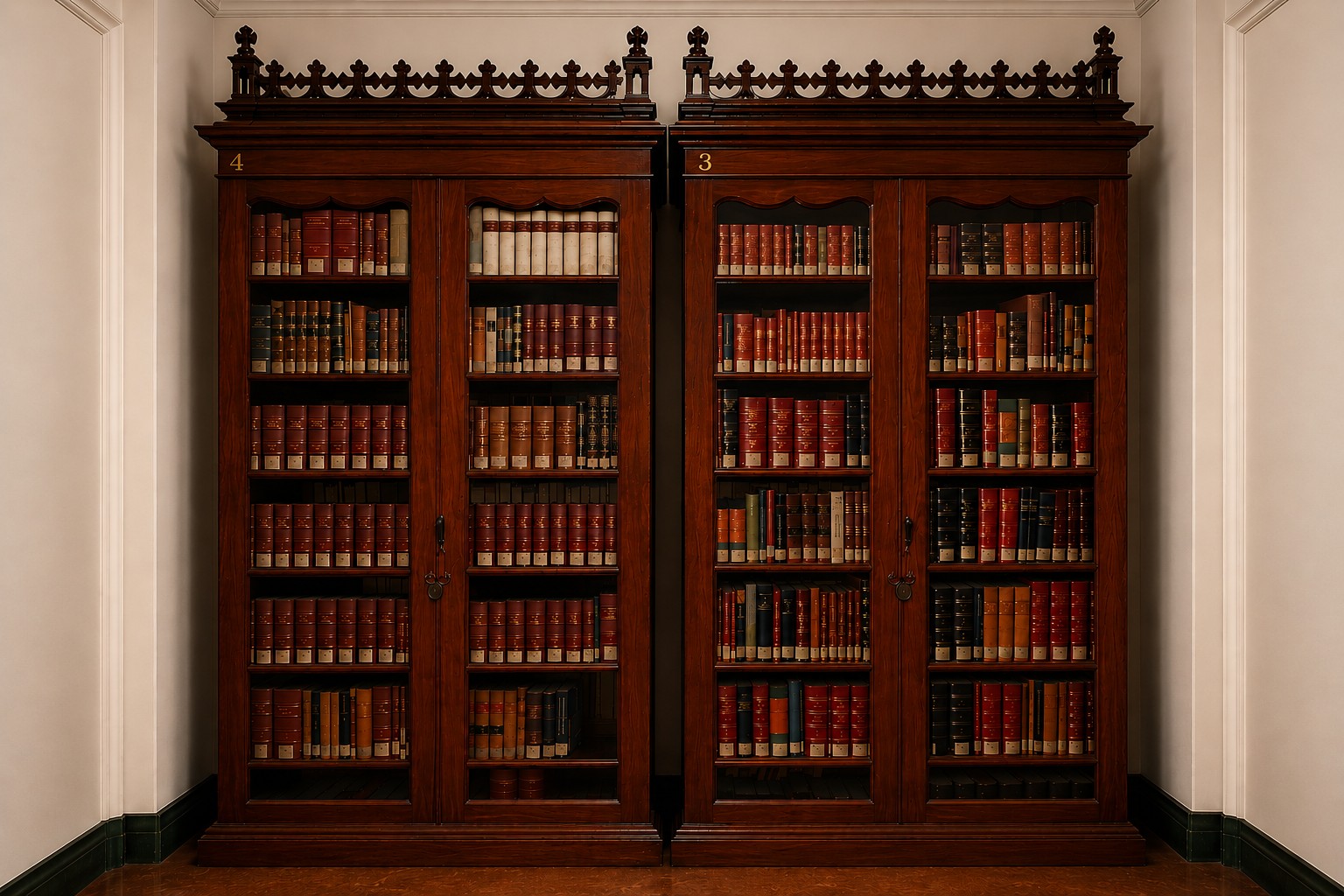 Historic Mahogany Display Cabinets