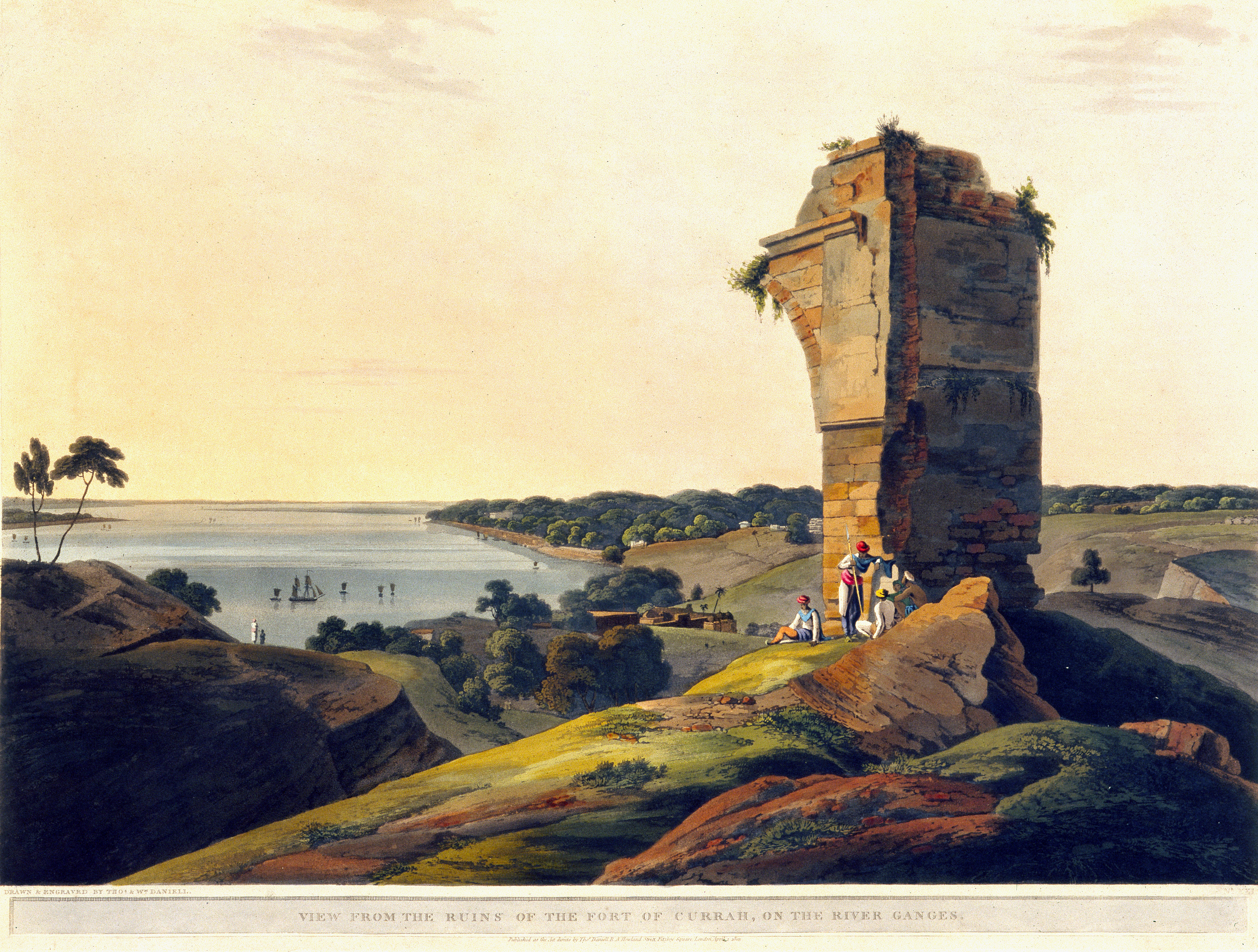 View From the Ruins of the Fort of Currah on the River Ganges